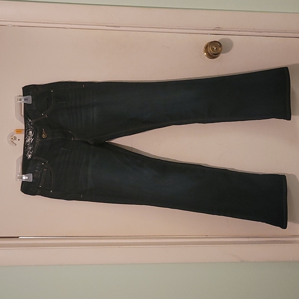 Express Size 6 Short Slim Fit Ultra Lowrise Dark Rinse Bootcut Jean